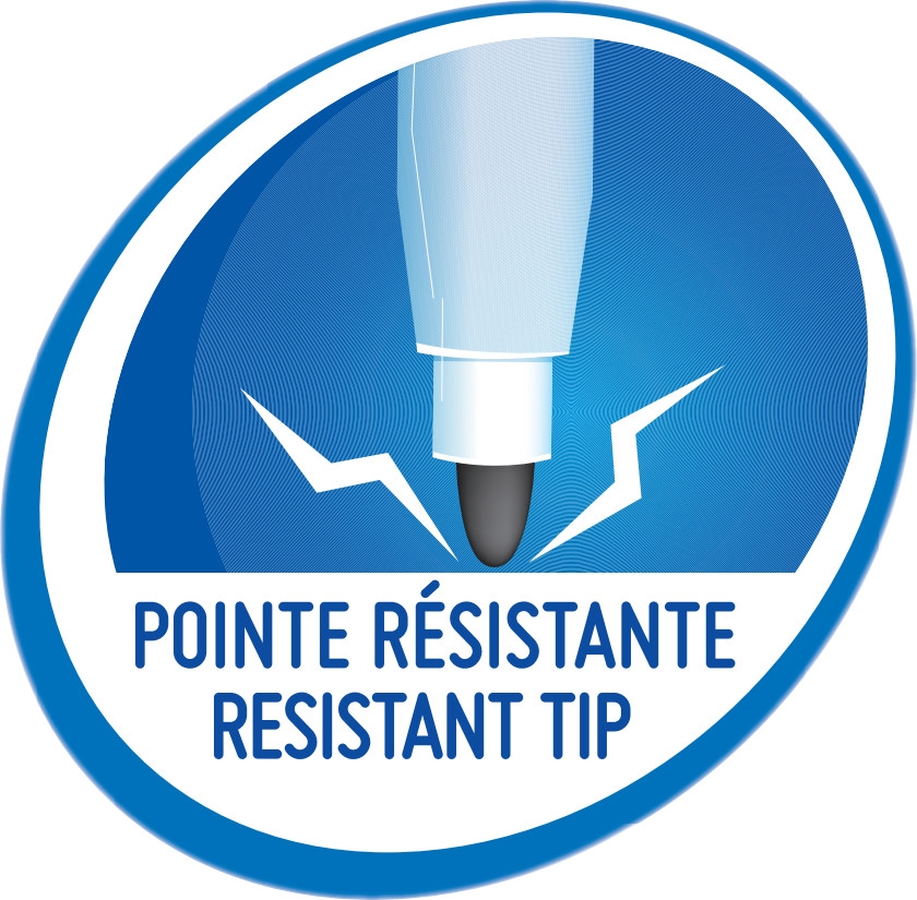 BIC Velleda 1721 Feutres pour Tableau Blanc Effaçables à Sec Pointe Conique Fine - Couleurs Assorties, Blister de 4