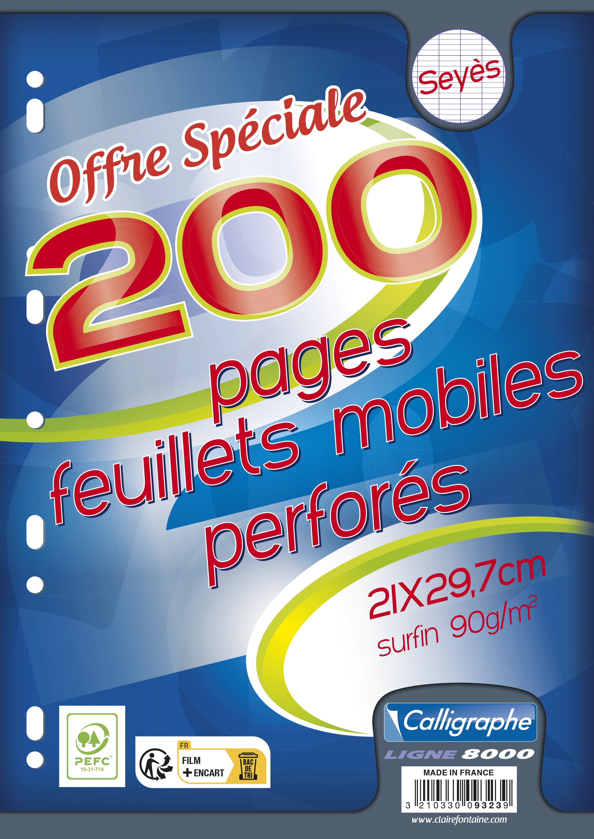 Feuillets mobiles grands carreaux