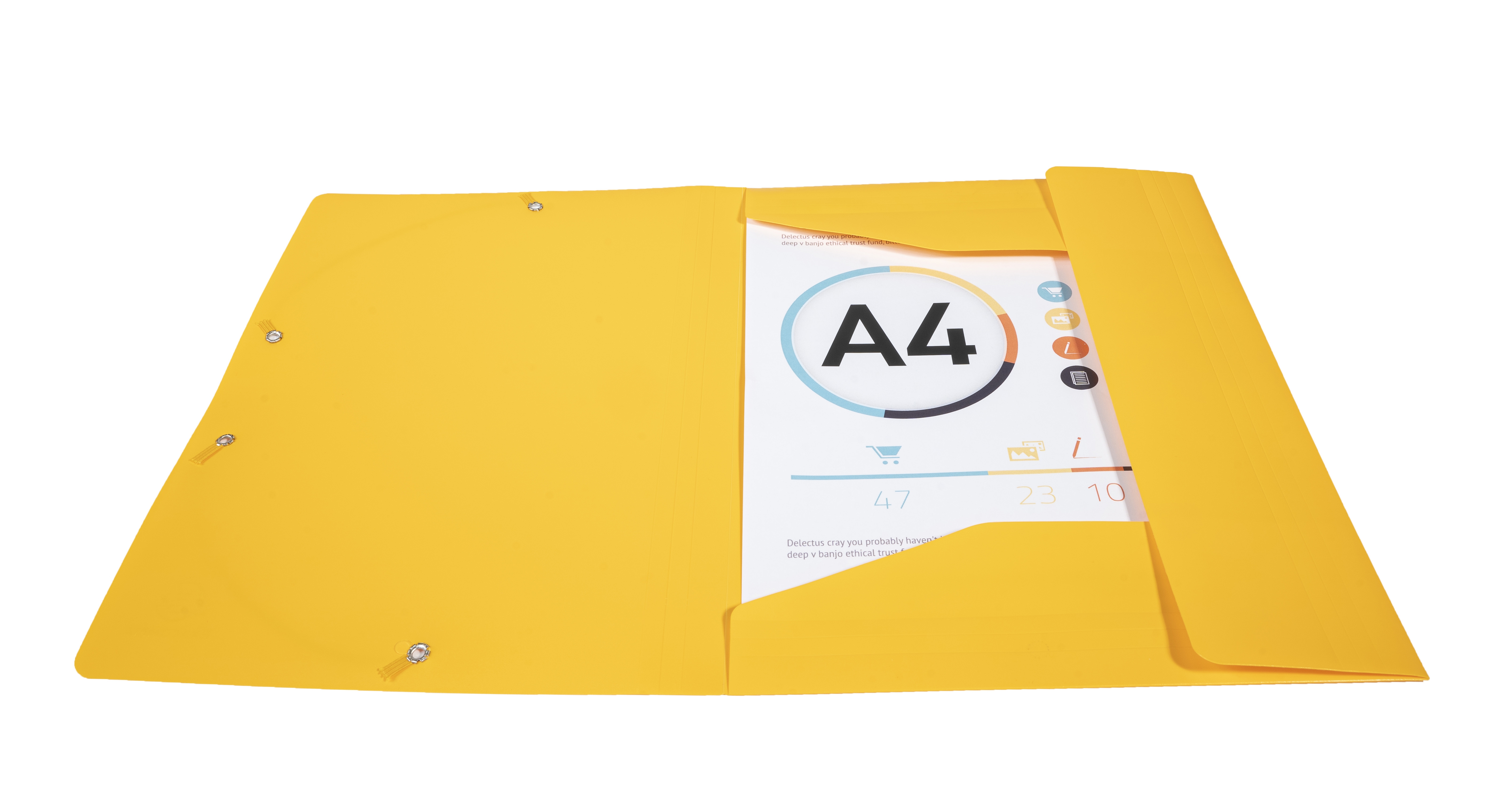 Chemise à élastique 3 rabats Polypropylène 4/10e Opaque Eco - A4 Chemise plastique polypropylène pour petit budget.