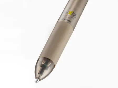 PILOT Stylo Roller FriXion Ball 4 Couleurs (noir, bleu, rouge, vert) - Roller encre gel - Pointe Fine 0,5mm- Corps Champagne