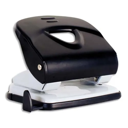 PERGAMY Perforateur 2 trous. Capacité 20 feuilles. Ecart 8 cm. ø6mm. Réglette. Coloris Bleu et Gris.