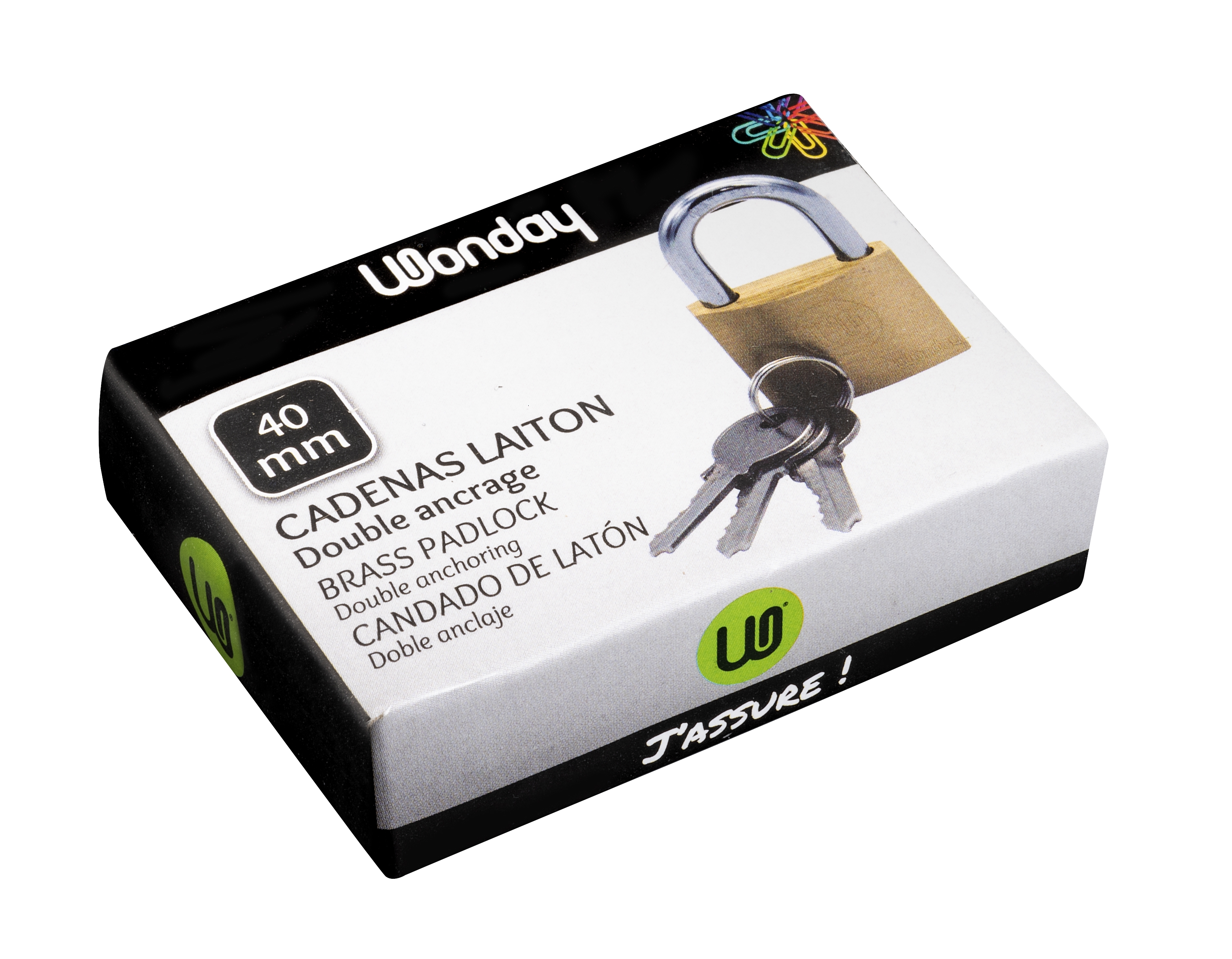 WONDAY Cadenas laiton à clés -Haute qualité - 40mm