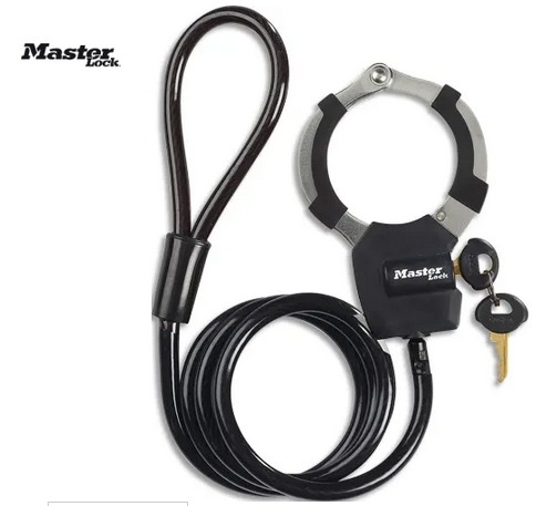 Câble acier tressé 1m x Ø 8 mm avec menotte noir