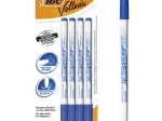 BIC Velleda 1721 Feutres pour Tableau Blanc Effaçables à Sec Pointe Conique Fine - Bleu, Blister de 4
