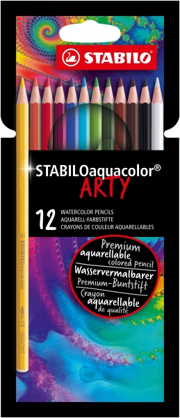 12 crayons de couleur aquarellables STABILO aquacolor ARTY